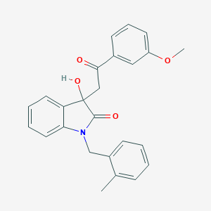 molecular formula C25H23NO4 B214584 3-hydroxy-3-[2-(3-methoxyphenyl)-2-oxoethyl]-1-(2-methylbenzyl)-1,3-dihydro-2H-indol-2-one 