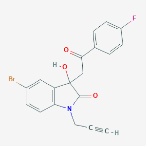 molecular formula C19H13BrFNO3 B214590 5-bromo-3-[2-(4-fluorophenyl)-2-oxoethyl]-3-hydroxy-1-(prop-2-yn-1-yl)-1,3-dihydro-2H-indol-2-one 