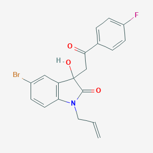 molecular formula C19H15BrFNO3 B214592 1-allyl-5-bromo-3-[2-(4-fluorophenyl)-2-oxoethyl]-3-hydroxy-1,3-dihydro-2H-indol-2-one 