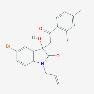 molecular formula C21H20BrNO3 B214593 1-allyl-5-bromo-3-[2-(2,4-dimethylphenyl)-2-oxoethyl]-3-hydroxy-1,3-dihydro-2H-indol-2-one 