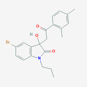 molecular formula C21H22BrNO3 B214596 5-bromo-3-[2-(2,4-dimethylphenyl)-2-oxoethyl]-3-hydroxy-1-propyl-1,3-dihydro-2H-indol-2-one 