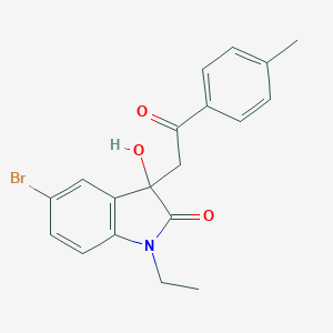 molecular formula C19H18BrNO3 B214600 5-bromo-1-ethyl-3-hydroxy-3-[2-(4-methylphenyl)-2-oxoethyl]-1,3-dihydro-2H-indol-2-one 