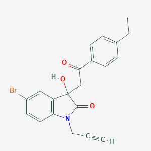molecular formula C21H18BrNO3 B214604 5-bromo-3-[2-(4-ethylphenyl)-2-oxoethyl]-3-hydroxy-1-(prop-2-yn-1-yl)-1,3-dihydro-2H-indol-2-one 