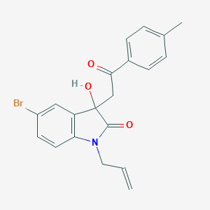 molecular formula C20H18BrNO3 B214605 1-allyl-5-bromo-3-hydroxy-3-[2-(4-methylphenyl)-2-oxoethyl]-1,3-dihydro-2H-indol-2-one 