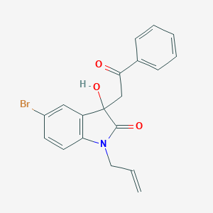 molecular formula C19H16BrNO3 B214606 1-Allyl-5-bromo-3-hydroxy-3-(2-oxo-2-phenyl-ethyl)-1,3-dihydro-indol-2-one 