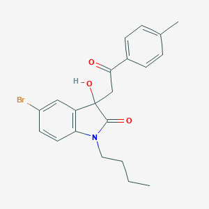 molecular formula C21H22BrNO3 B214607 5-bromo-1-butyl-3-hydroxy-3-[2-(4-methylphenyl)-2-oxoethyl]-1,3-dihydro-2H-indol-2-one 