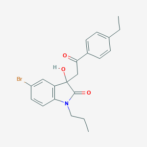 molecular formula C21H22BrNO3 B214608 5-bromo-3-[2-(4-ethylphenyl)-2-oxoethyl]-3-hydroxy-1-propyl-1,3-dihydro-2H-indol-2-one 