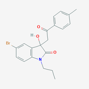 molecular formula C20H20BrNO3 B214609 5-bromo-3-hydroxy-3-[2-(4-methylphenyl)-2-oxoethyl]-1-propyl-1,3-dihydro-2H-indol-2-one 