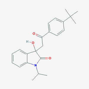 molecular formula C23H27NO3 B214610 3-[2-(4-tert-butylphenyl)-2-oxoethyl]-3-hydroxy-1-isopropyl-1,3-dihydro-2H-indol-2-one 