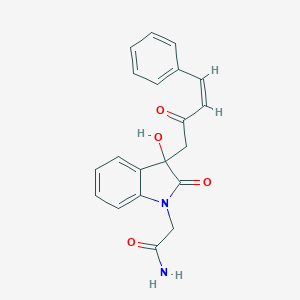 2-[3-hydroxy-2-oxo-3-(2-oxo-4-phenyl-3-butenyl)-2,3-dihydro-1H-indol-1-yl]acetamide