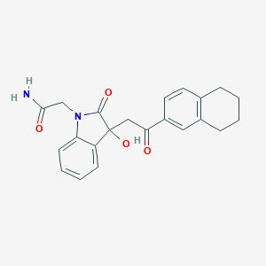 2-{3-hydroxy-2-oxo-3-[2-oxo-2-(5,6,7,8-tetrahydronaphthalen-2-yl)ethyl]-2,3-dihydro-1H-indol-1-yl}acetamide