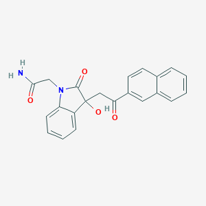 molecular formula C22H18N2O4 B214622 2-{3-hydroxy-3-[2-(2-naphthyl)-2-oxoethyl]-2-oxo-2,3-dihydro-1H-indol-1-yl}acetamide 
