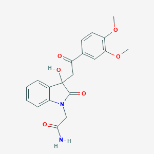 2-{3-[2-(3,4-dimethoxyphenyl)-2-oxoethyl]-3-hydroxy-2-oxo-2,3-dihydro-1H-indol-1-yl}acetamide