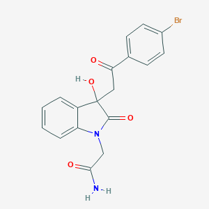 2-{3-[2-(4-bromophenyl)-2-oxoethyl]-3-hydroxy-2-oxo-2,3-dihydro-1H-indol-1-yl}acetamide