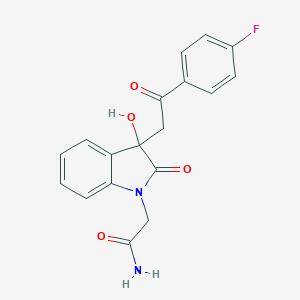 2-{3-[2-(4-fluorophenyl)-2-oxoethyl]-3-hydroxy-2-oxo-2,3-dihydro-1H-indol-1-yl}acetamide