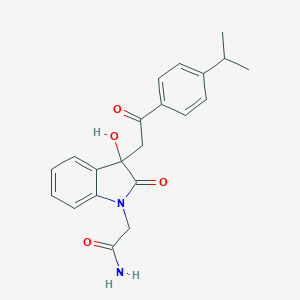 2-(3-hydroxy-2-oxo-3-{2-oxo-2-[4-(propan-2-yl)phenyl]ethyl}-2,3-dihydro-1H-indol-1-yl)acetamide