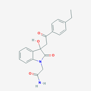 molecular formula C20H20N2O4 B214629 2-{3-[2-(4-ethylphenyl)-2-oxoethyl]-3-hydroxy-2-oxo-2,3-dihydro-1H-indol-1-yl}acetamide 