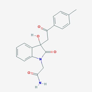 molecular formula C19H18N2O4 B214630 2-{3-hydroxy-3-[2-(4-methylphenyl)-2-oxoethyl]-2-oxo-2,3-dihydro-1H-indol-1-yl}acetamide 