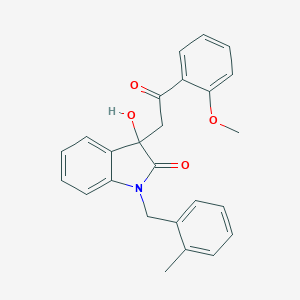 molecular formula C25H23NO4 B214631 3-hydroxy-3-[2-(2-methoxyphenyl)-2-oxoethyl]-1-(2-methylbenzyl)-1,3-dihydro-2H-indol-2-one 