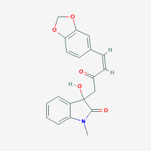 molecular formula C20H17NO5 B214644 3-[4-(1,3-benzodioxol-5-yl)-2-oxo-3-butenyl]-3-hydroxy-1-methyl-1,3-dihydro-2H-indol-2-one 