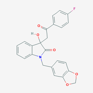 molecular formula C24H18FNO5 B214645 1-(1,3-benzodioxol-5-ylmethyl)-3-[2-(4-fluorophenyl)-2-oxoethyl]-3-hydroxy-1,3-dihydro-2H-indol-2-one 