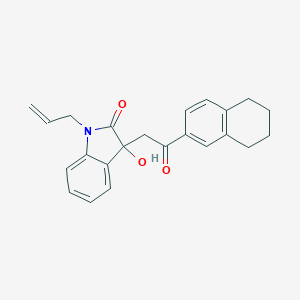 molecular formula C23H23NO3 B214655 1-allyl-3-hydroxy-3-[2-oxo-2-(5,6,7,8-tetrahydro-2-naphthalenyl)ethyl]-1,3-dihydro-2H-indol-2-one 