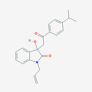 molecular formula C22H23NO3 B214660 3-hydroxy-3-{2-oxo-2-[4-(propan-2-yl)phenyl]ethyl}-1-(prop-2-en-1-yl)-1,3-dihydro-2H-indol-2-one 