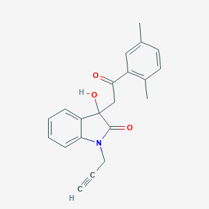 molecular formula C21H19NO3 B214664 3-[2-(2,5-dimethylphenyl)-2-oxoethyl]-3-hydroxy-1-(prop-2-yn-1-yl)-1,3-dihydro-2H-indol-2-one 
