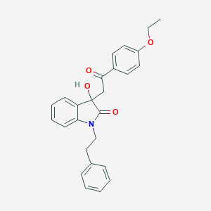 molecular formula C26H25NO4 B214666 3-[2-(4-ethoxyphenyl)-2-oxoethyl]-3-hydroxy-1-(2-phenylethyl)-1,3-dihydro-2H-indol-2-one 