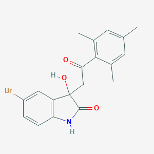 molecular formula C19H18BrNO3 B214672 5-bromo-3-hydroxy-3-(2-mesityl-2-oxoethyl)-1,3-dihydro-2H-indol-2-one 