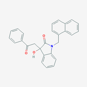 molecular formula C27H21NO3 B214678 3-hydroxy-1-(1-naphthylmethyl)-3-(2-oxo-2-phenylethyl)-1,3-dihydro-2H-indol-2-one 