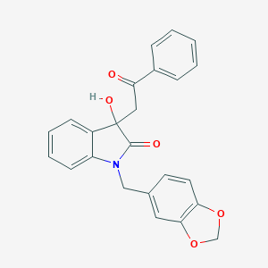 molecular formula C24H19NO5 B214690 1-Benzo[1,3]dioxol-5-ylmethyl-3-hydroxy-3-(2-oxo-2-phenyl-ethyl)-1,3-dihydro-indol-2-one 
