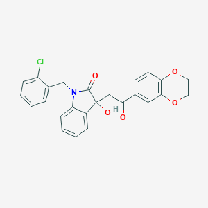 molecular formula C25H20ClNO5 B214693 1-(2-chlorobenzyl)-3-[2-(2,3-dihydro-1,4-benzodioxin-6-yl)-2-oxoethyl]-3-hydroxy-1,3-dihydro-2H-indol-2-one 