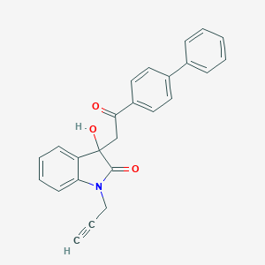 molecular formula C25H19NO3 B214697 3-(2-Biphenyl-4-yl-2-oxo-ethyl)-3-hydroxy-1-prop-2-ynyl-1,3-dihydro-indol-2-one 