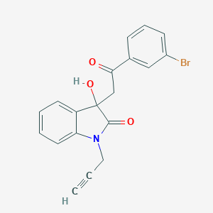 molecular formula C19H14BrNO3 B214700 3-[2-(3-bromophenyl)-2-oxoethyl]-3-hydroxy-1-(prop-2-yn-1-yl)-1,3-dihydro-2H-indol-2-one 