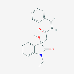 molecular formula C20H19NO3 B214704 1-ethyl-3-hydroxy-3-(2-oxo-4-phenyl-3-butenyl)-1,3-dihydro-2H-indol-2-one 