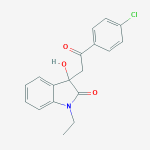 molecular formula C18H16ClNO3 B214707 3-[2-(4-chlorophenyl)-2-oxoethyl]-1-ethyl-3-hydroxy-1,3-dihydro-2H-indol-2-one 