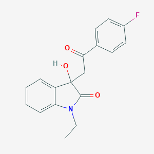molecular formula C18H16FNO3 B214708 1-Ethyl-3-[2-(4-fluoro-phenyl)-2-oxo-ethyl]-3-hydroxy-1,3-dihydro-indol-2-one 
