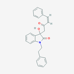 molecular formula C26H23NO3 B214710 3-hydroxy-3-(2-oxo-4-phenyl-3-butenyl)-1-(2-phenylethyl)-1,3-dihydro-2H-indol-2-one 