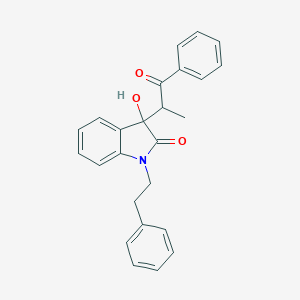 molecular formula C25H23NO3 B214711 3-hydroxy-3-(1-methyl-2-oxo-2-phenylethyl)-1-(2-phenylethyl)-1,3-dihydro-2H-indol-2-one 