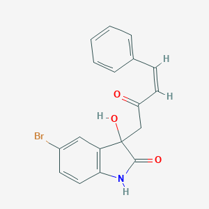 molecular formula C18H14BrNO3 B214733 5-bromo-3-hydroxy-3-(2-oxo-4-phenyl-3-butenyl)-1,3-dihydro-2H-indol-2-one 