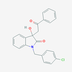 molecular formula C23H18ClNO3 B214746 1-(4-chlorobenzyl)-3-hydroxy-3-(2-oxo-2-phenylethyl)-1,3-dihydro-2H-indol-2-one 