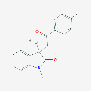 molecular formula C18H17NO3 B214753 3-Hydroxy-1-methyl-3-(2-oxo-2-p-tolyl-ethyl)-1,3-dihydro-indol-2-one 