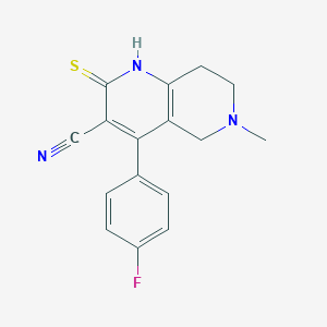 molecular formula C16H14FN3S B214755 4-(4-Fluorophenyl)-6-methyl-2-thioxo-1,2,5,6,7,8-hexahydro[1,6]naphthyridine-3-carbonitrile 