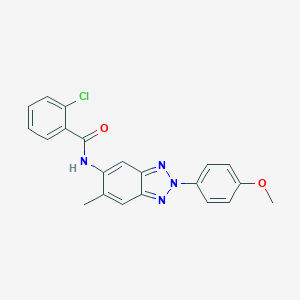 molecular formula C21H17ClN4O2 B214777 2-Chloro-N-[2-(4-methoxy-phenyl)-6-methyl-2H-benzotriazol-5-yl]-benzamide 
