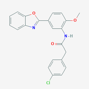 molecular formula C22H17ClN2O3 B214786 N-[5-(1,3-benzoxazol-2-yl)-2-methoxyphenyl]-2-(4-chlorophenyl)acetamide 