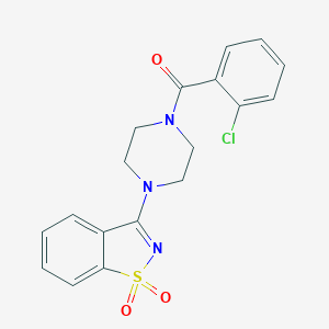 molecular formula C18H16ClN3O3S B214789 3-[4-(2-Chlorobenzoyl)piperazin-1-yl]-1,2-benzisothiazole 1,1-dioxide 