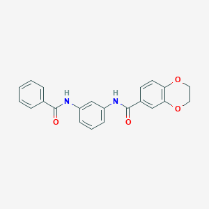 N-[3-(benzoylamino)phenyl]-2,3-dihydro-1,4-benzodioxine-6-carboxamide