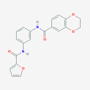 N-[3-(2-furoylamino)phenyl]-2,3-dihydro-1,4-benzodioxine-6-carboxamide