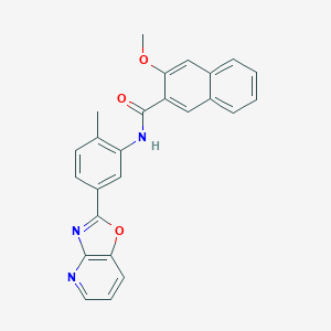 molecular formula C25H19N3O3 B214796 3-methoxy-N-(2-methyl-5-[1,3]oxazolo[4,5-b]pyridin-2-ylphenyl)-2-naphthamide 